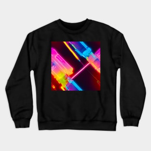 f cyberpunk digital crystals wires colorfull futuristic electronics Crewneck Sweatshirt